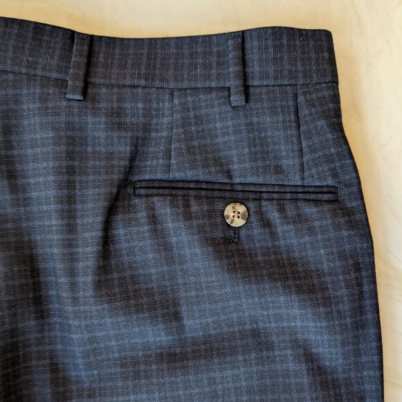 NWOT Isaia Napoli Blue Black Check 3-Piece Suit Vest Notch Lapel EU52R US42R - Picture 15 of 15